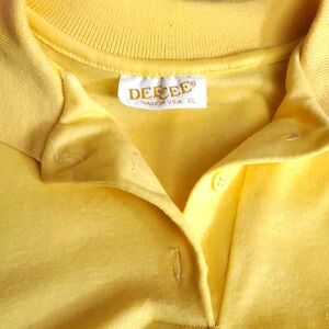 Vintage DEE CEE Yellow Polo Shirt Sz Small To XL